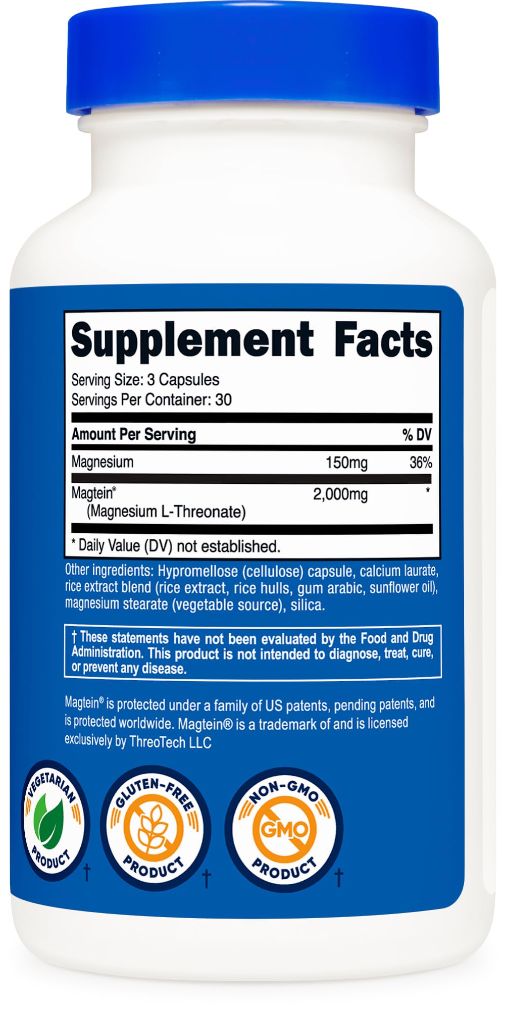 Magnesium L-Threonate 2,000mg 90 Capsules C208980