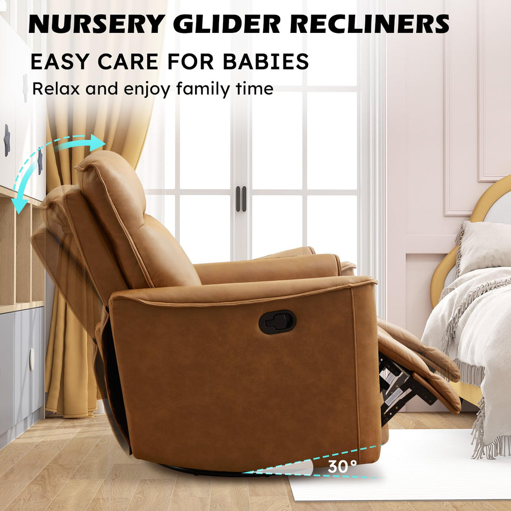 Manual Swivel Rocker Recliner Faux Leather G20886