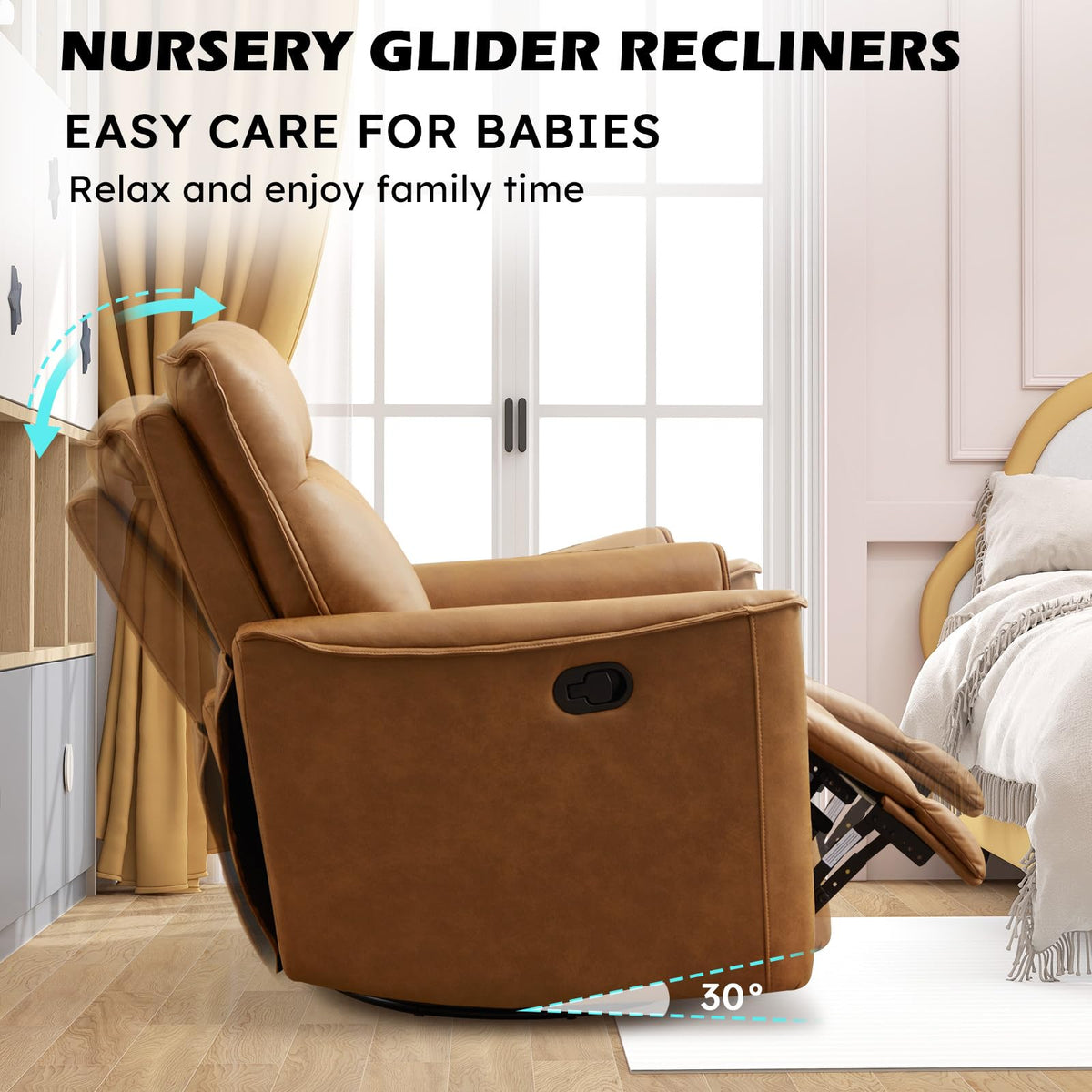Manual Swivel Rocker Recliner Faux Leather G20886