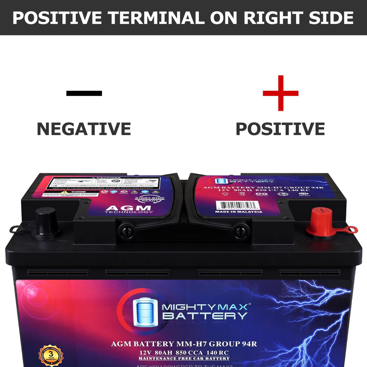 12V 80AH 850 CCA Replacement Battery T149685