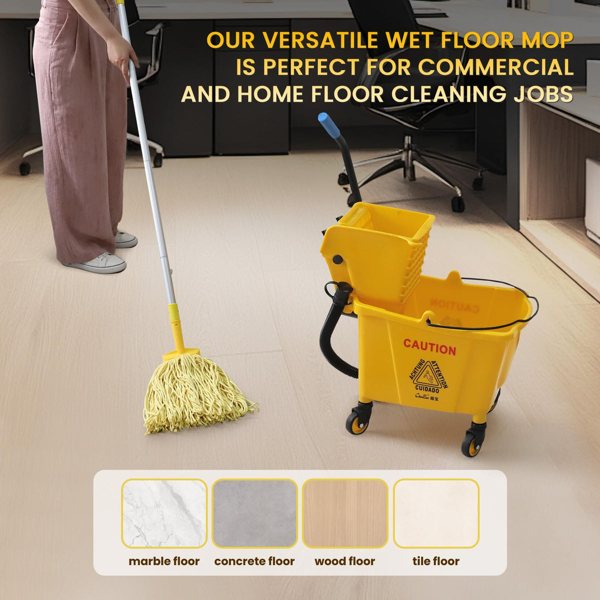 35-Qt Mop Bucket with Wringer & Drain Hose K7774