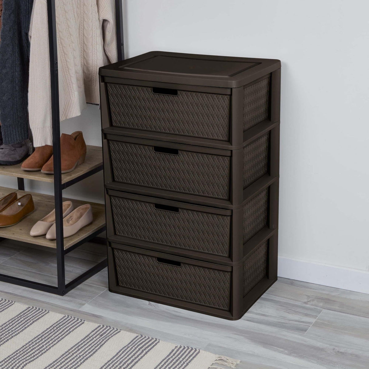 Brown 4 Drawer Storage Tower I298884