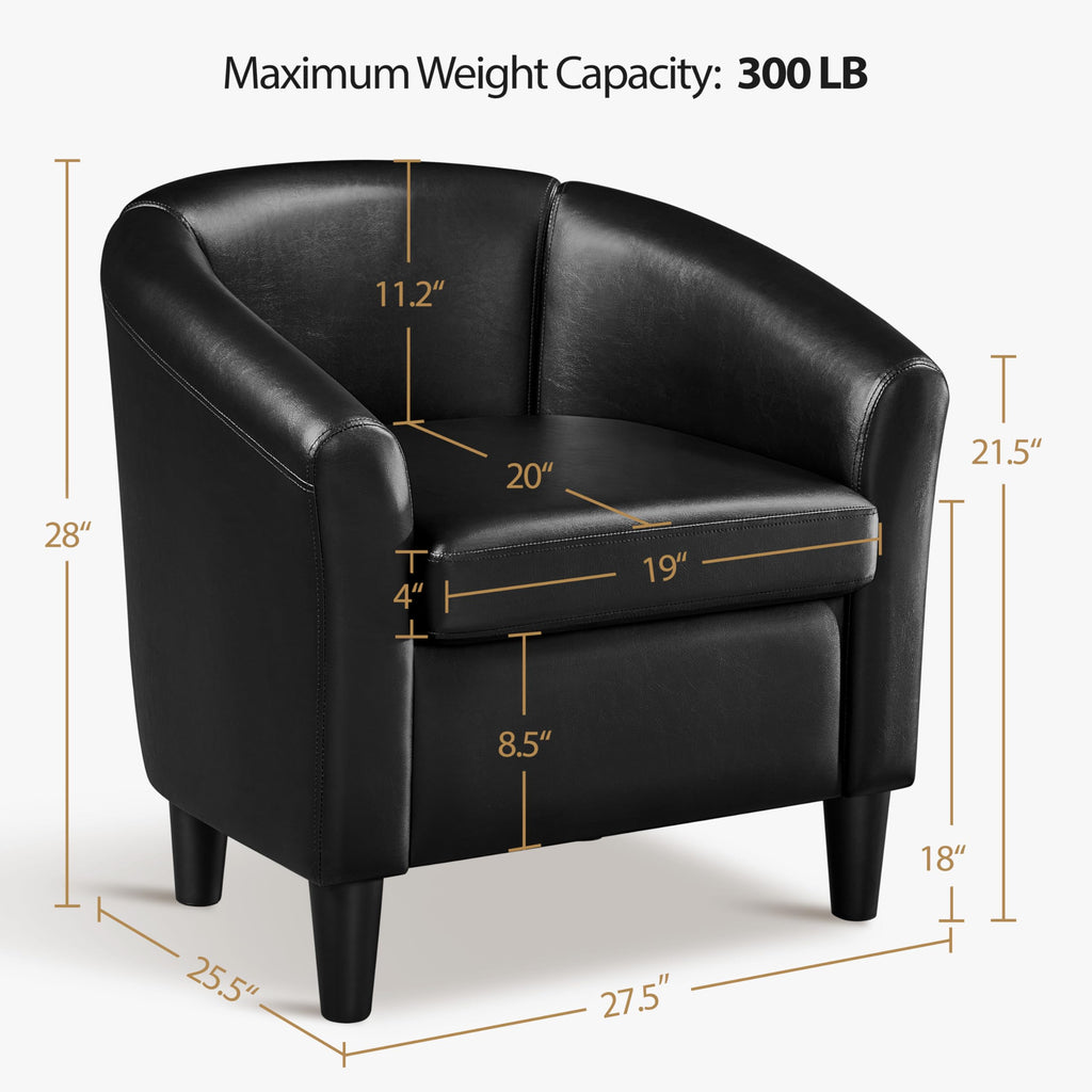 Black Faux Leather Accent Chair G561