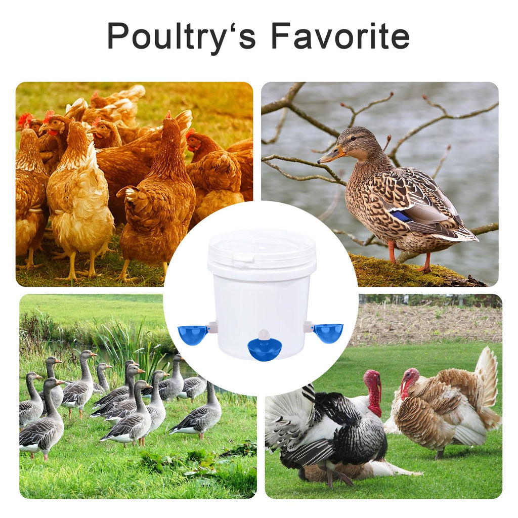8 Packs Blue Large Chicken Waterer Cups I6324