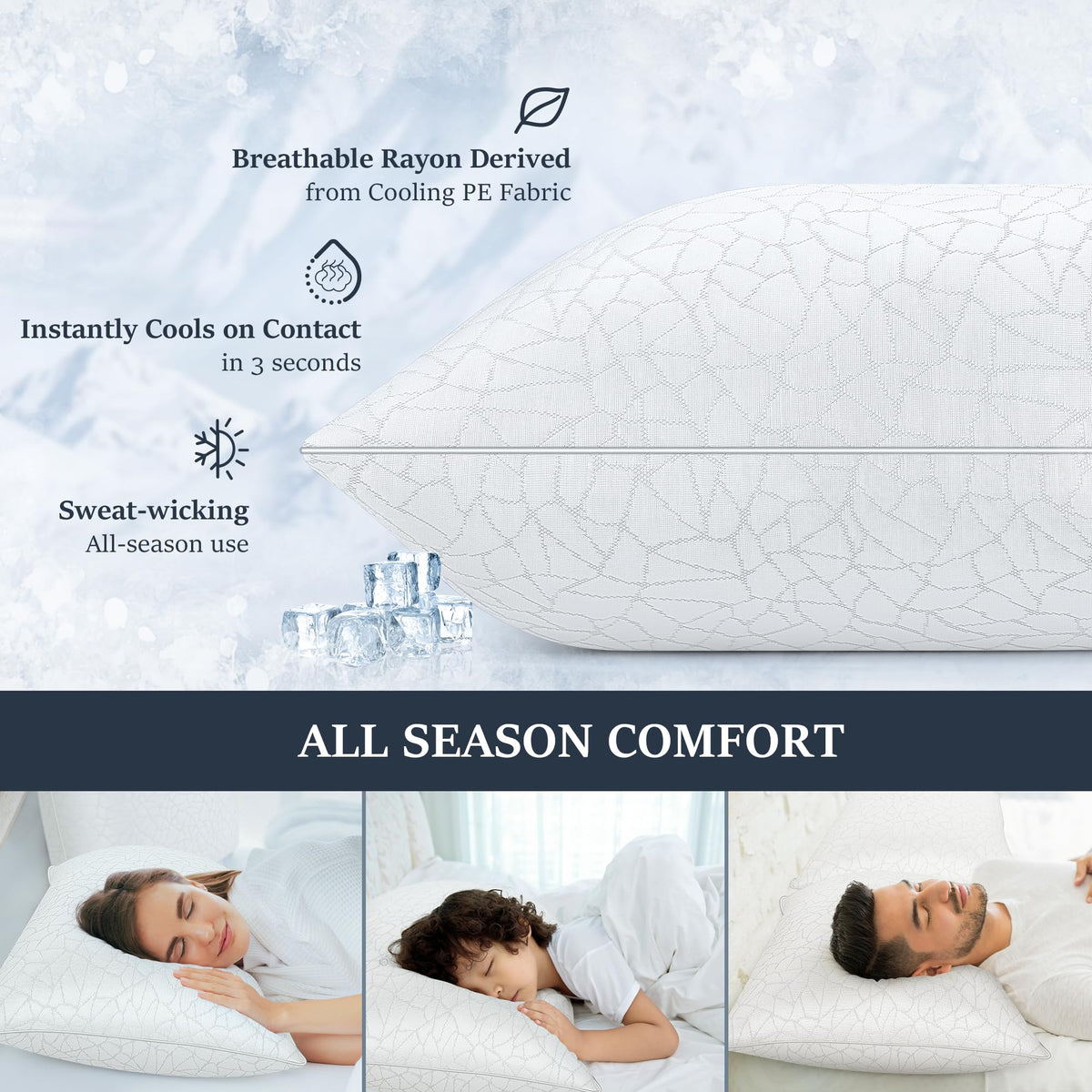 King Size Down Alternative Pillows Set of 2 U816840