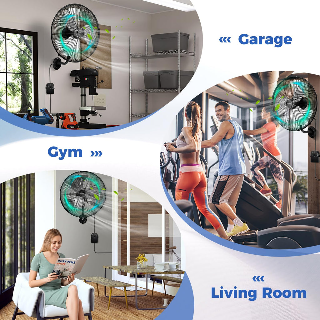 20-inch 3 Speed Metal Wall Mount Fan V8476