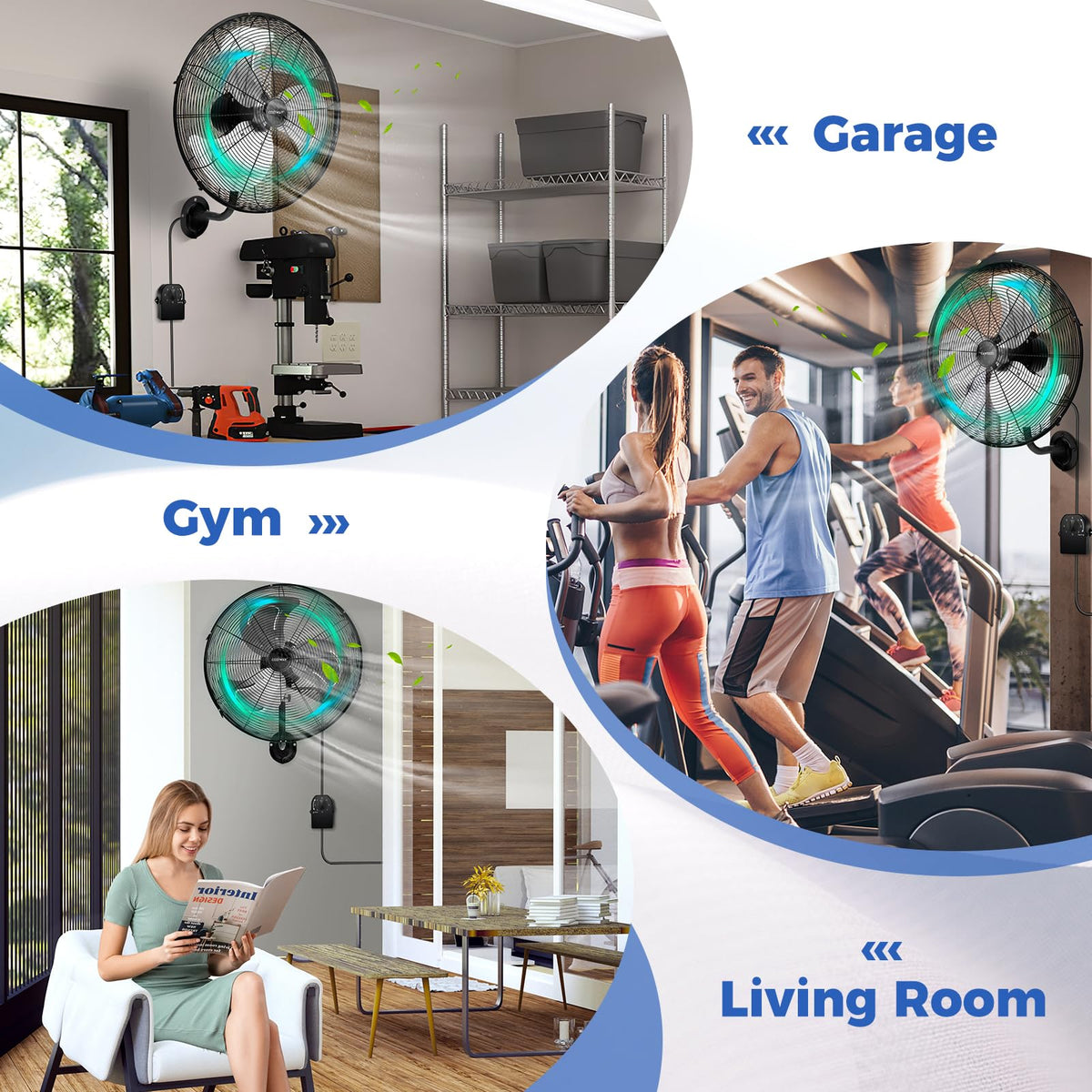 20-inch 3 Speed Metal Wall Mount Fan V8476