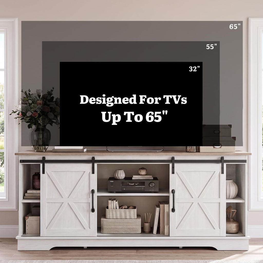 White Grey Wash TV Stand R77542