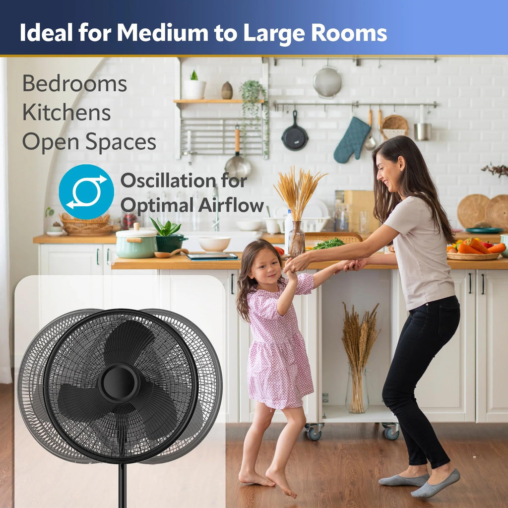 16" Oscillating Adjustable Pedestal Fan D398