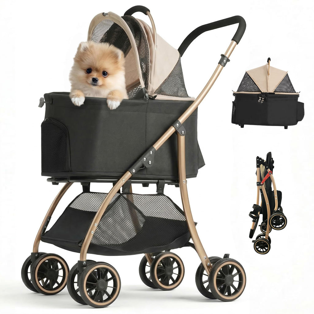 Pet Stroller with 4 Pu Wheels Foldable A4217