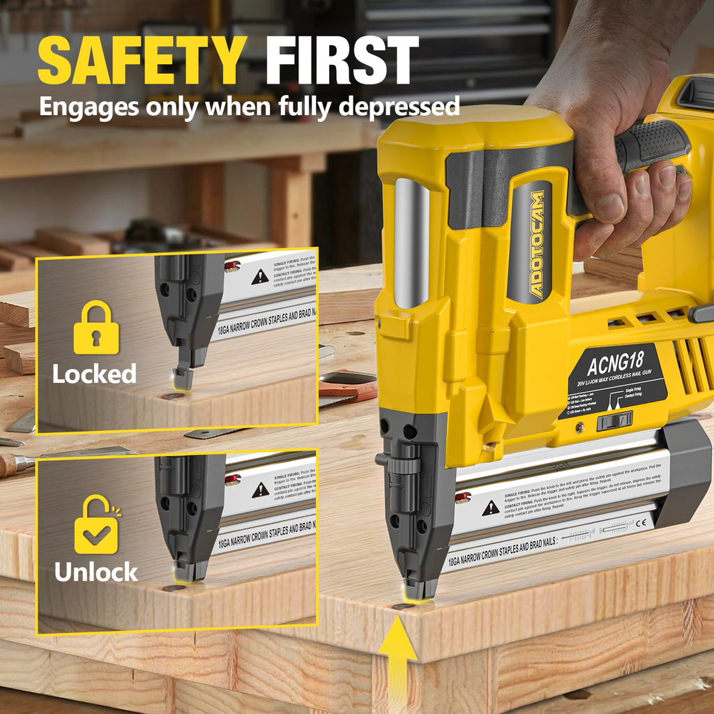 Cordless 2" Brad Nailer, 2 in 1 Electric Nail Gun/Staple Gun, 18GA Battery Powered A6023