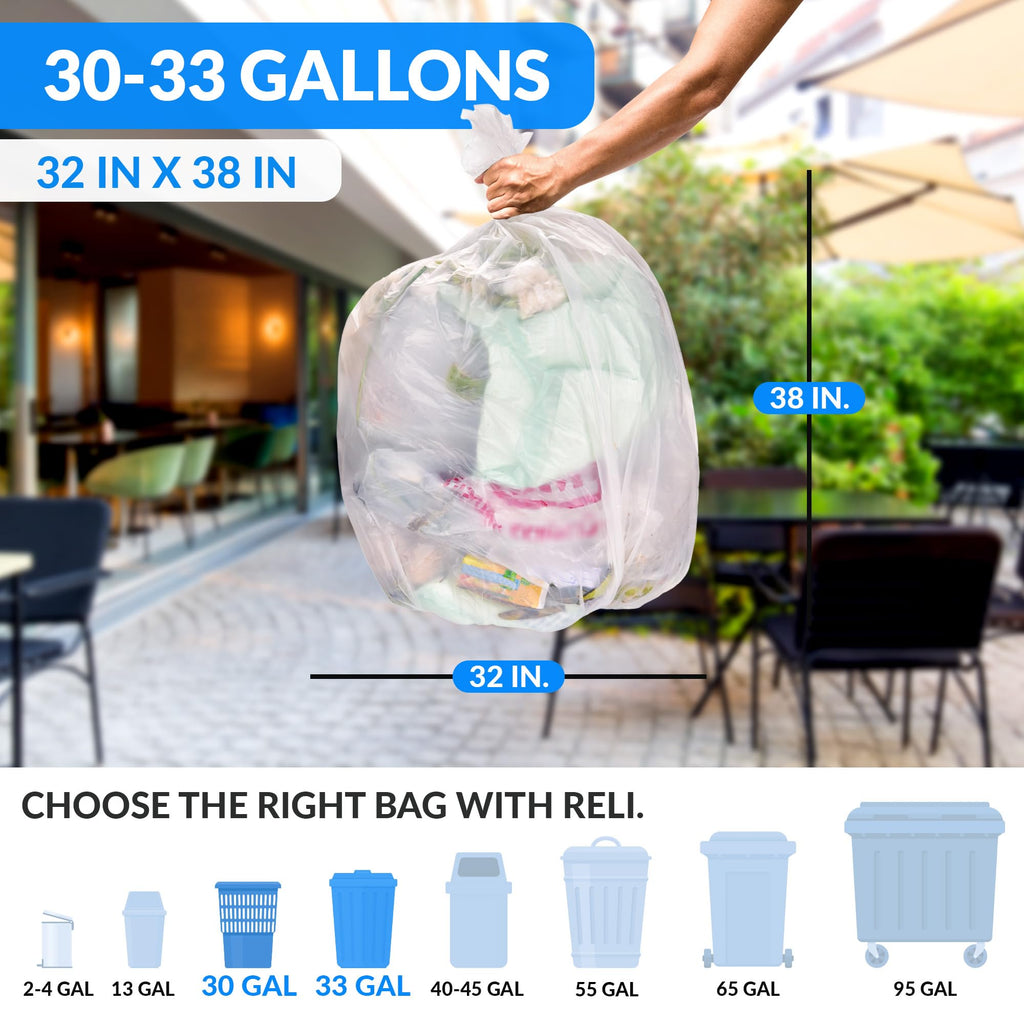 30-33 Gallon Heavy Duty Trash Bags A567964
