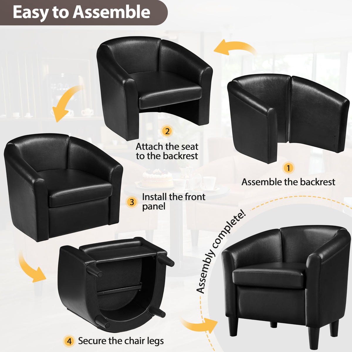 Black Faux Leather Accent Chair G561