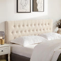 Beige Tufted Upholstered Queen Size Headboard T97813