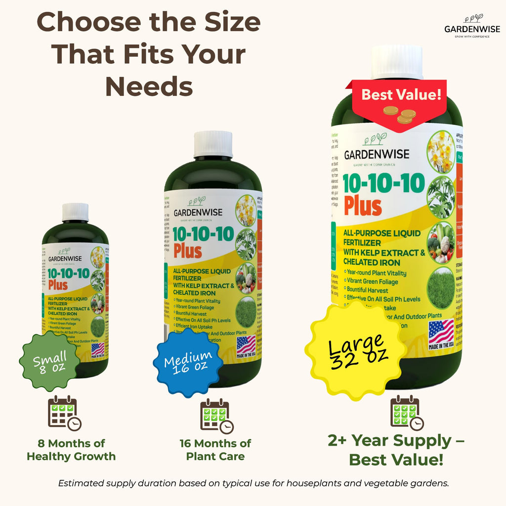 10-10-10 All Purpose Liquid Fertilizer with Seaweed Kelp & Iron 16 oz A2291