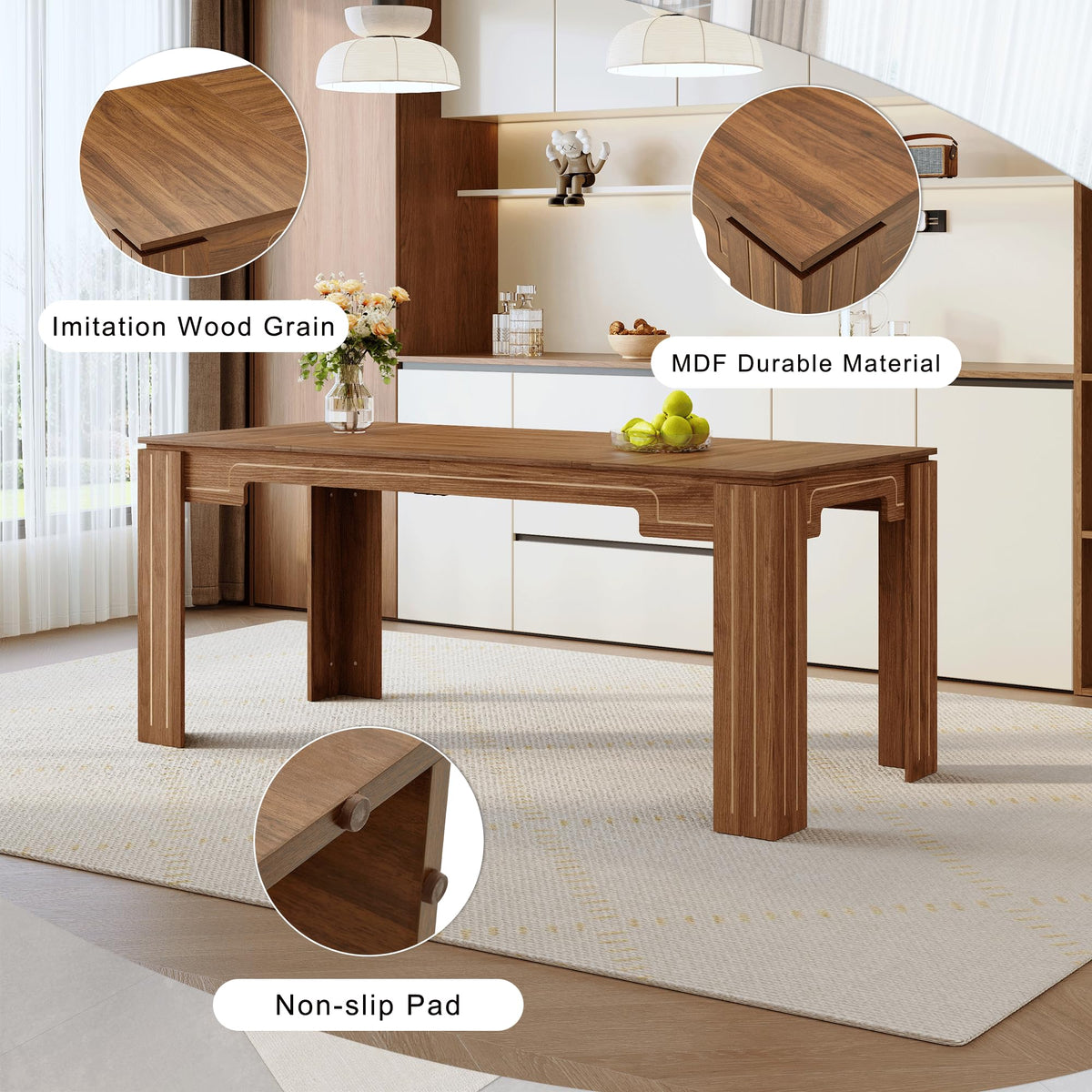 9 Piece Dining Table Set with 8 Pu Leather Chairs K1847