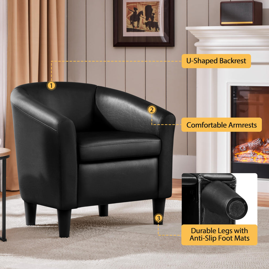 Black Faux Leather Accent Chair G561