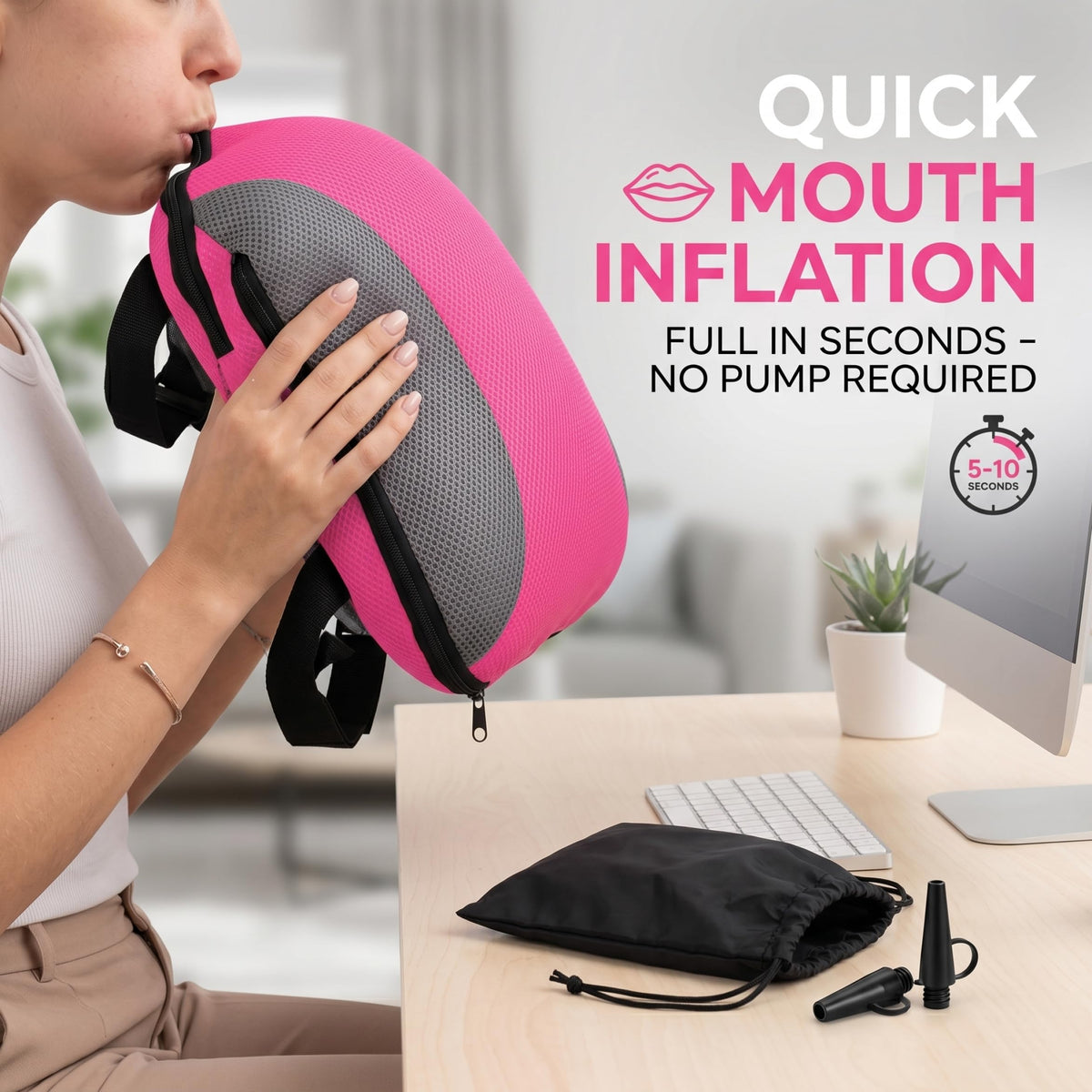 Backless Inflatable Portable Booster Seat C931