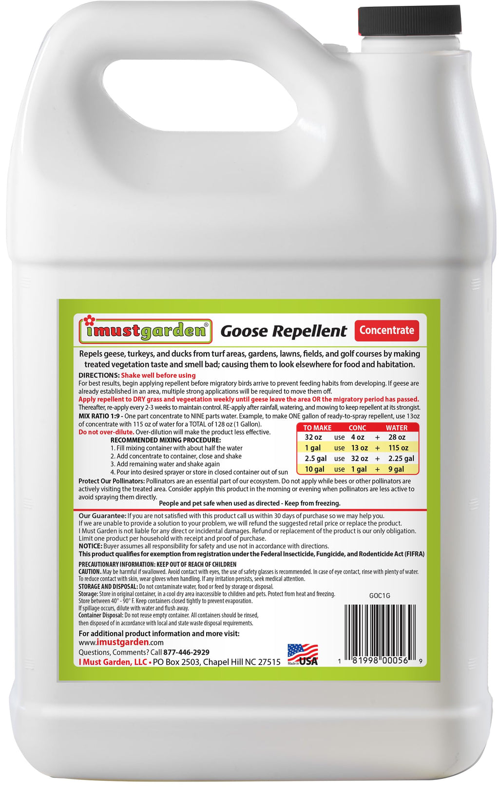 Goose Repellent 1 Gal Concentrate U7985