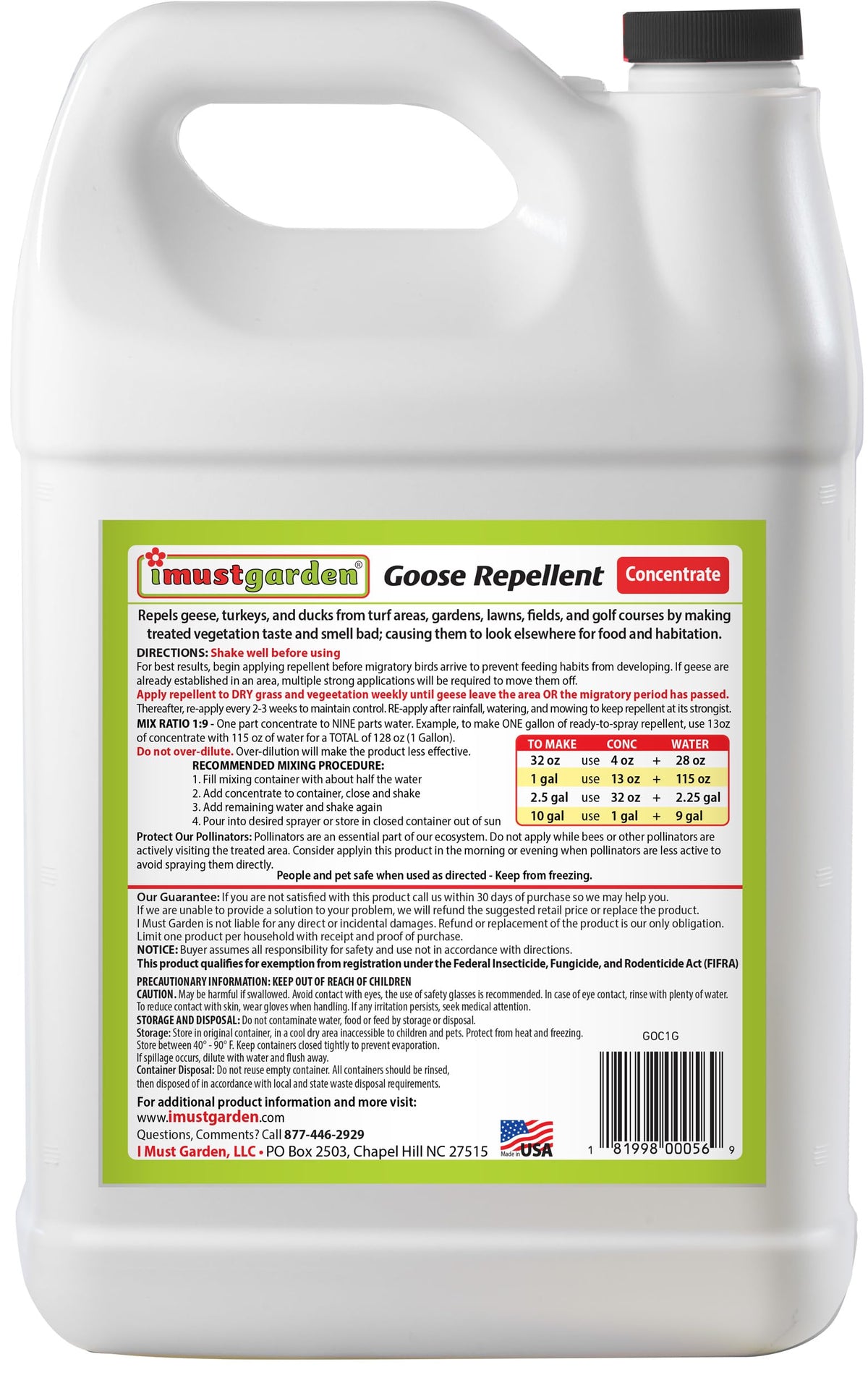 Goose Repellent 1 Gal Concentrate U7985