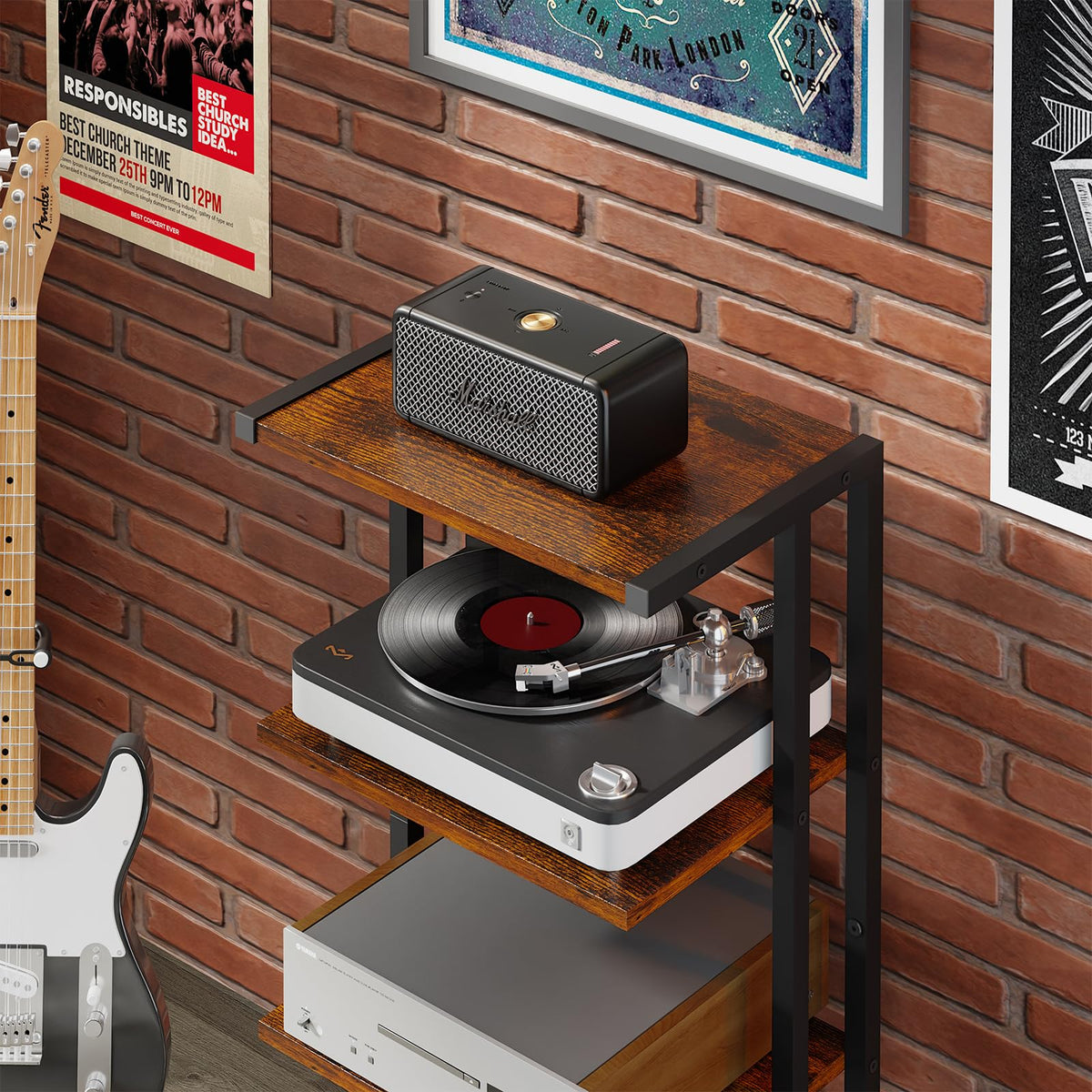 4-Tier Wooden AV Media Stand J62148