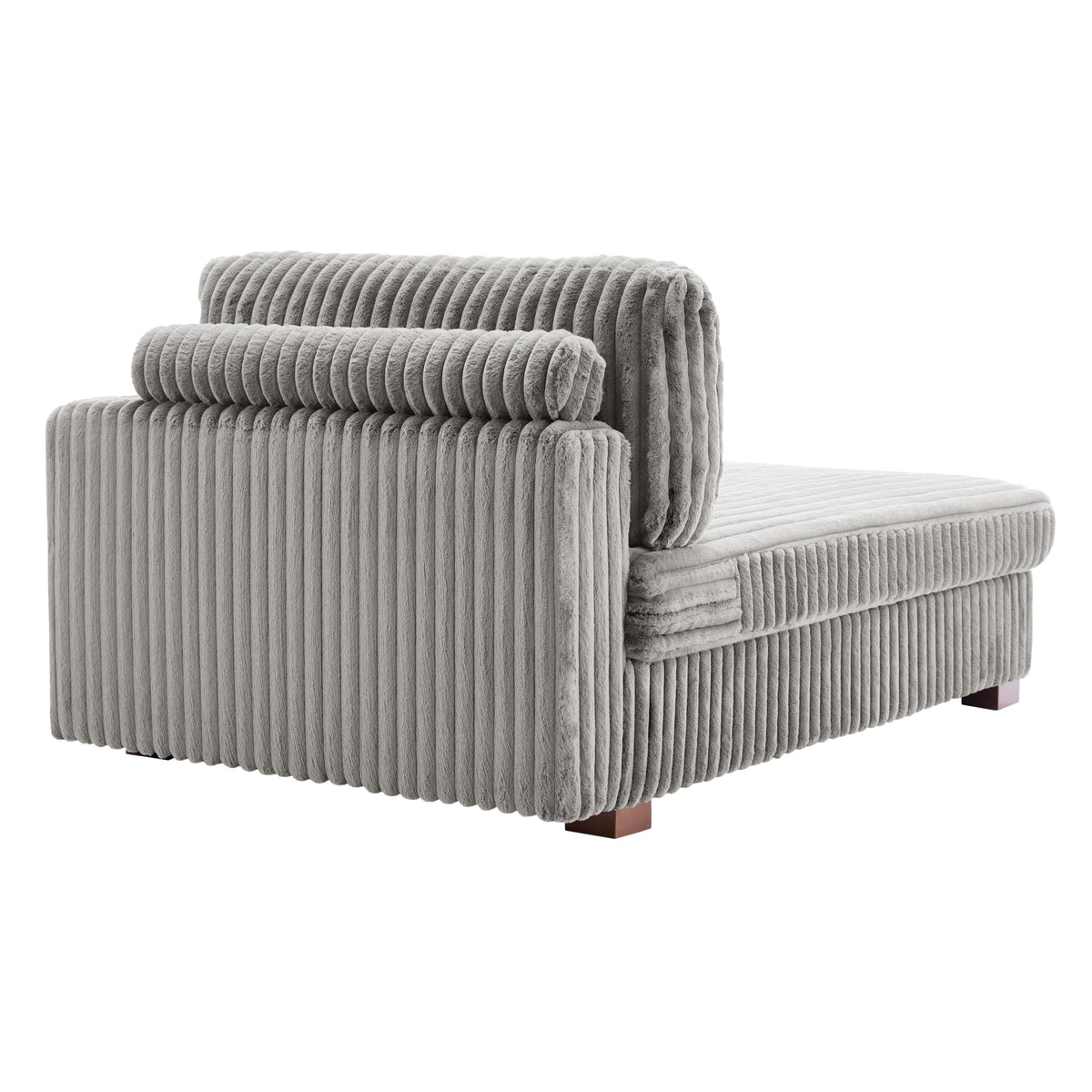 Oversized Faux Fur Upholstered Chaise Lounge Chair with Left Armrest M4899