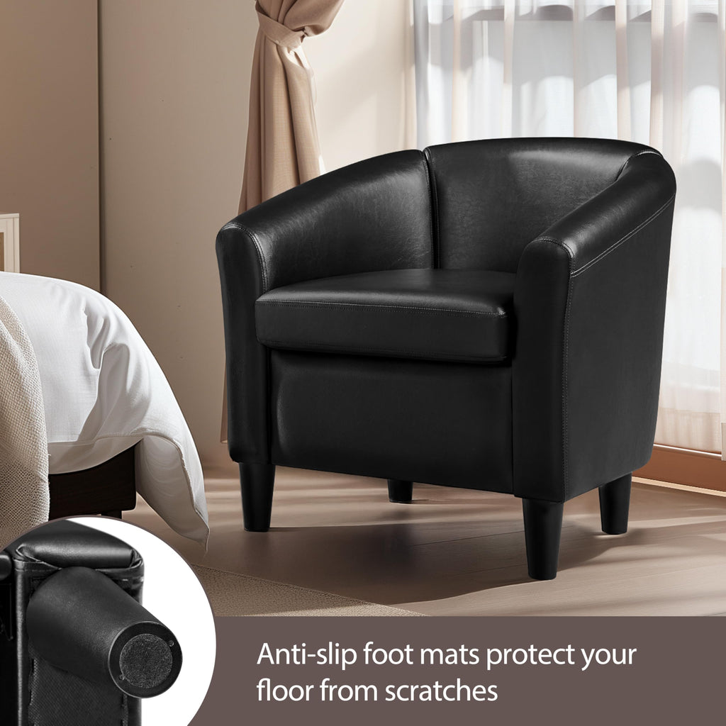 Black Faux Leather Accent Chair G561