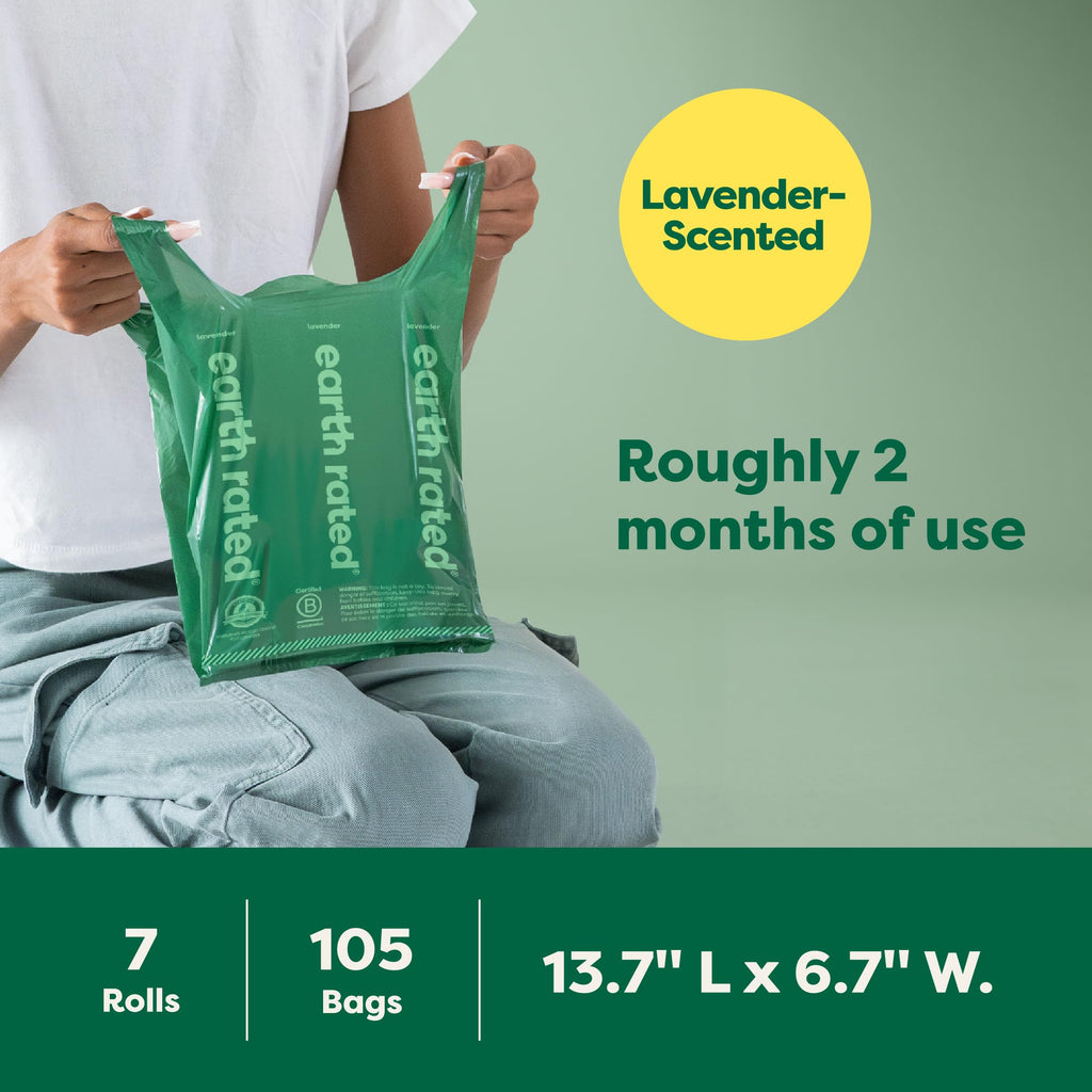 Dog Poop Bags 105 Easy Tie Handle Lavender T612262