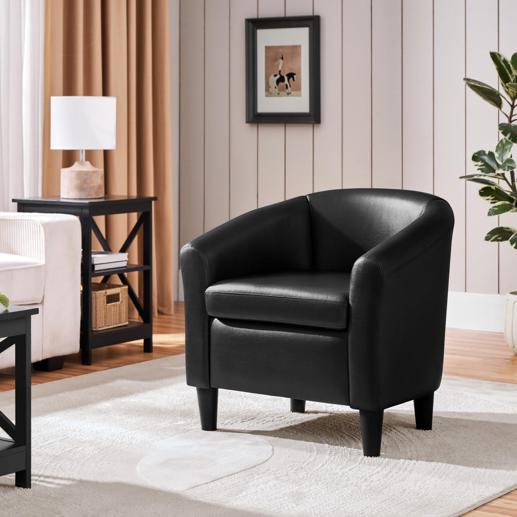Black Faux Leather Accent Chair G561