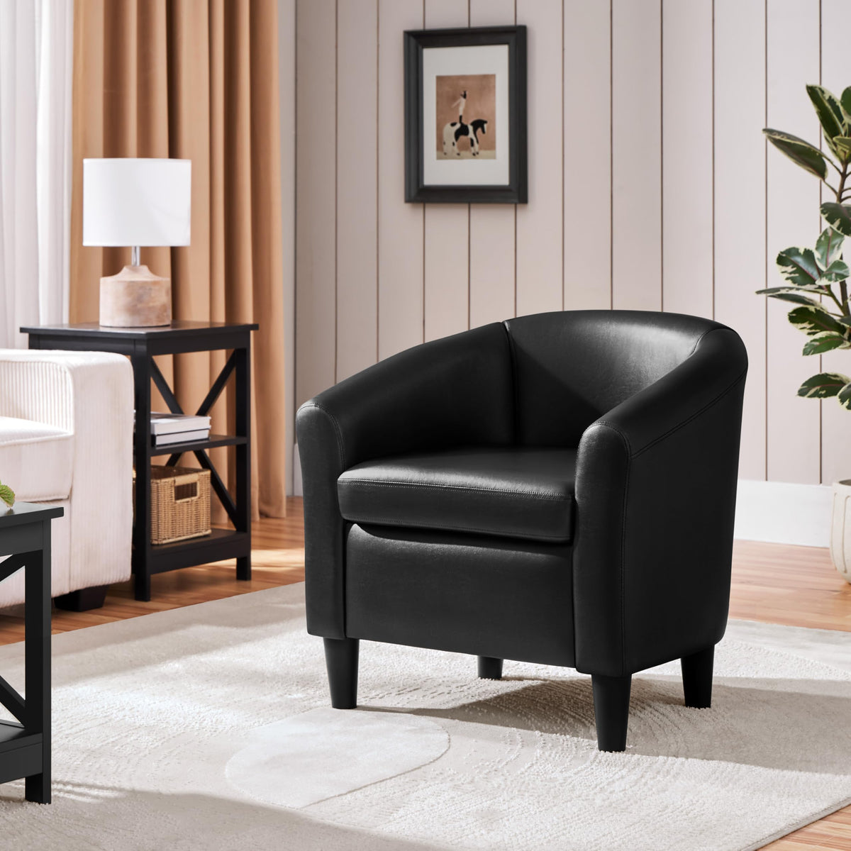 Black Faux Leather Accent Chair G561