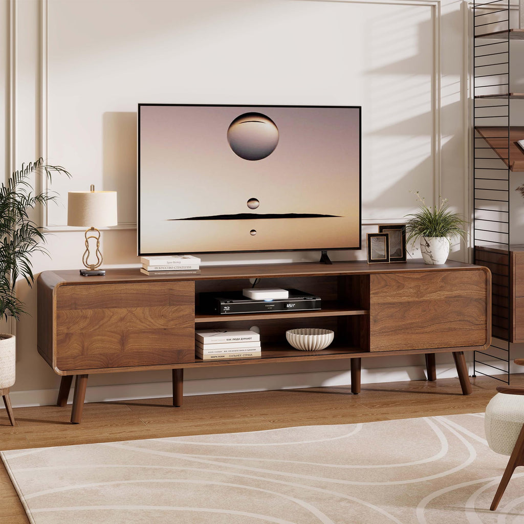 70" Mid Century Modern TV Stand with Storage A13163