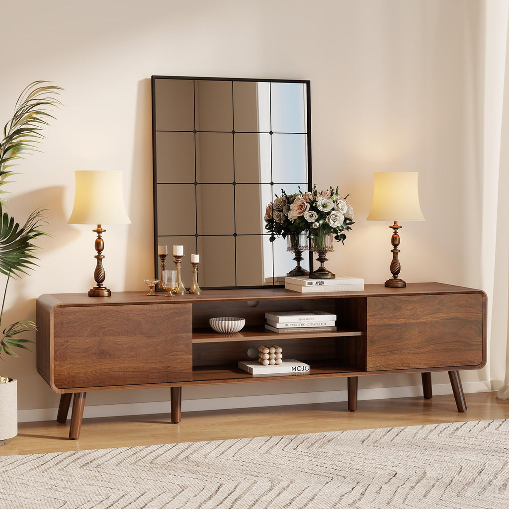 70" Mid Century Modern TV Stand with Storage A13163