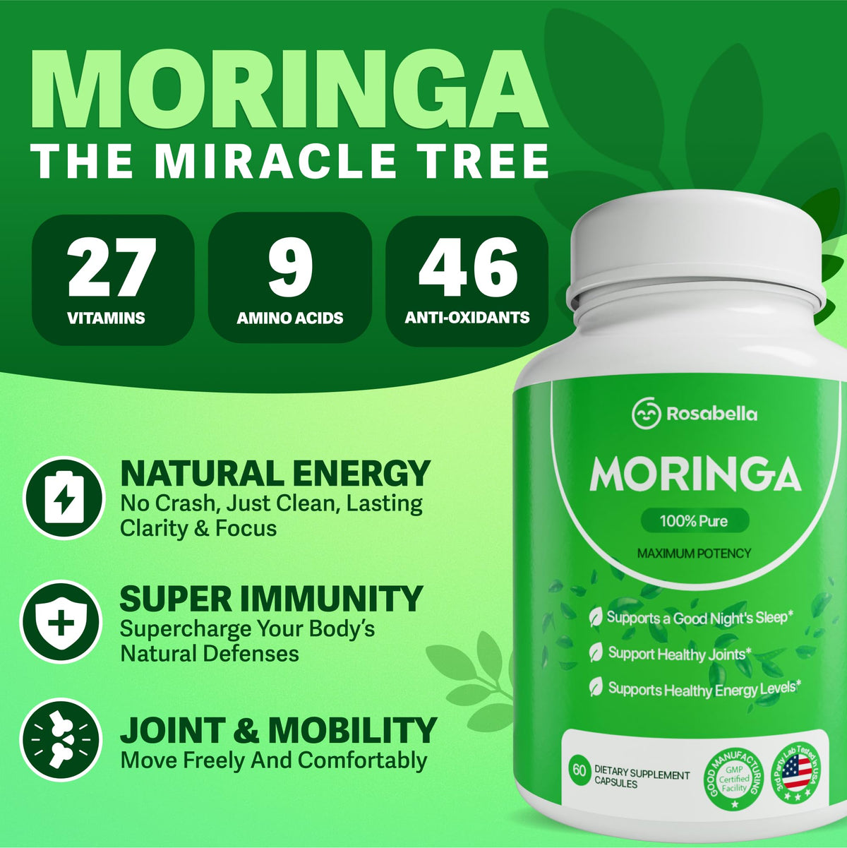 Moringa Capsules 120 Count D23600