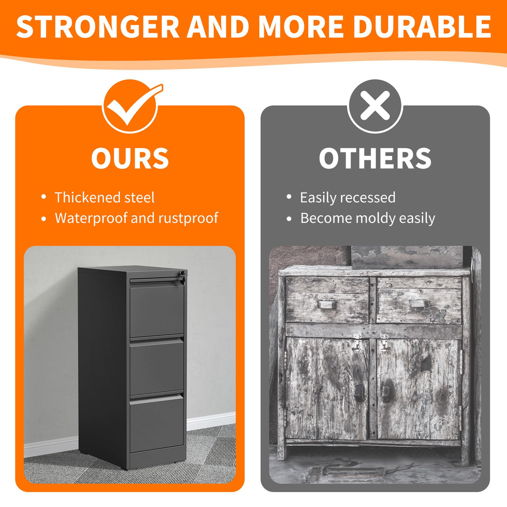 Metal File Cabinet with Drawer Heavy Duty Locking N612810