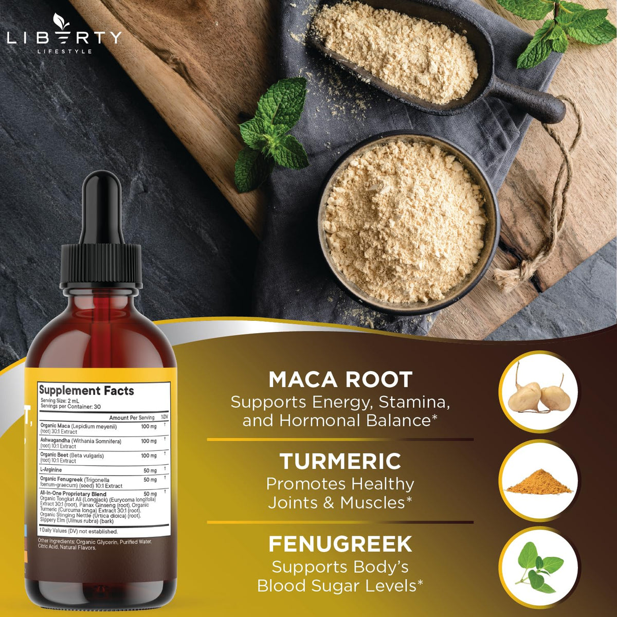 Organic Maca Root Liquid Drops with Ashwagandha 2oz G738162