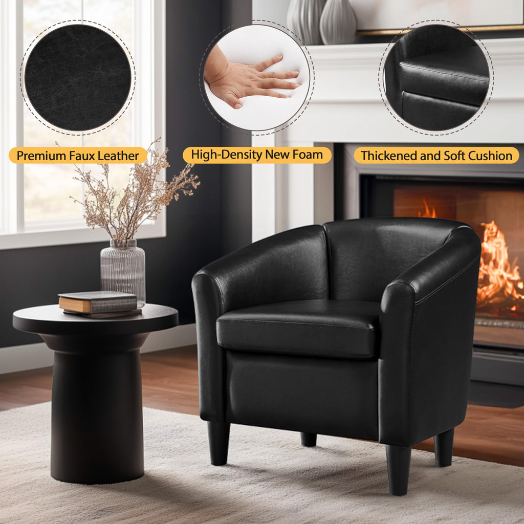 Black Faux Leather Accent Chair G561