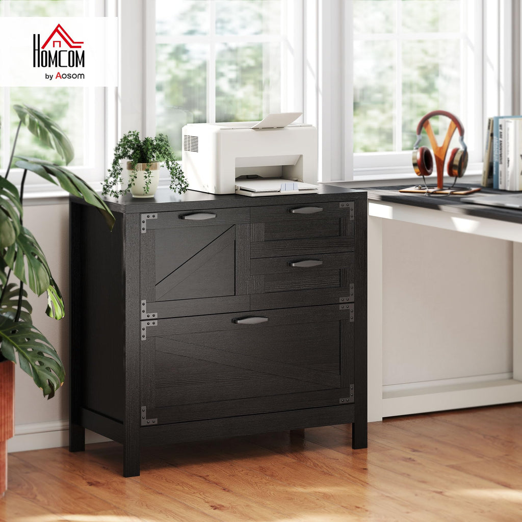 Black 4 Drawer File Cabinet Y452