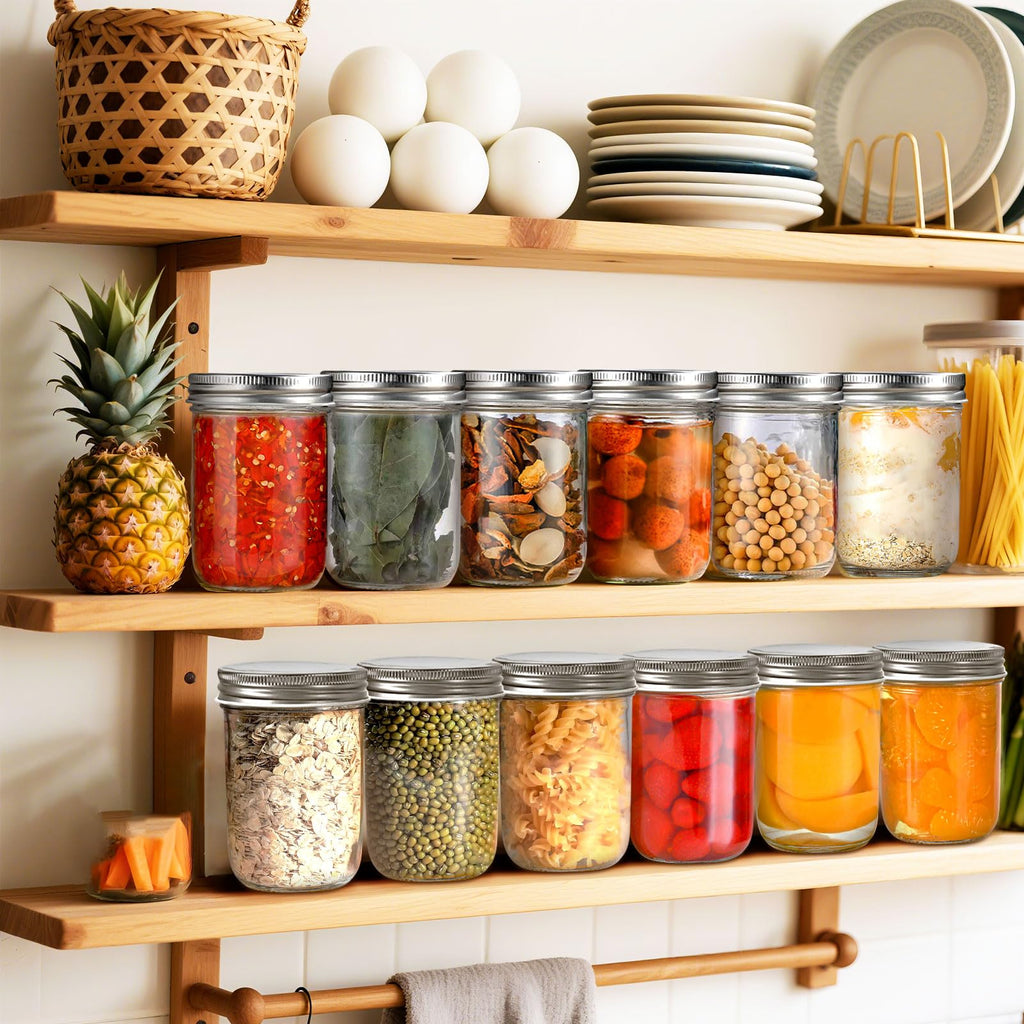 2 Pack 16oz Wide Mouth Airtight Glass Mason Jars P60482