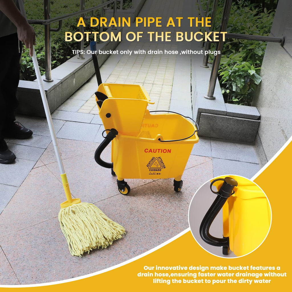 35-Qt Mop Bucket with Wringer & Drain Hose K7774