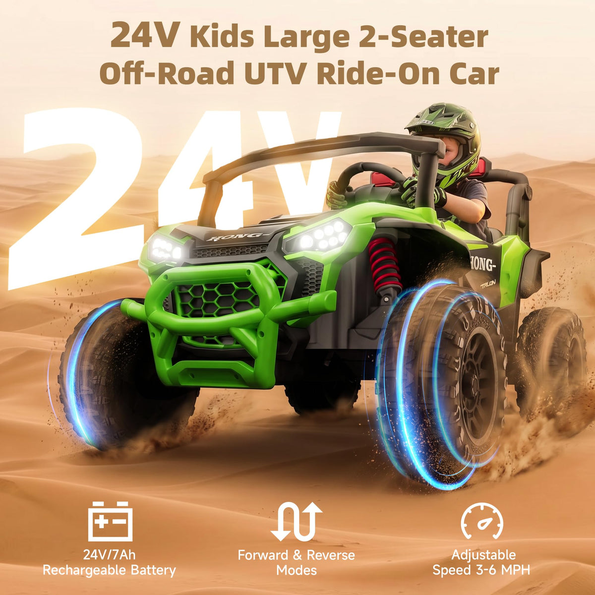24V Two-Seater Kids UTV Off-Road Electric Car C622746