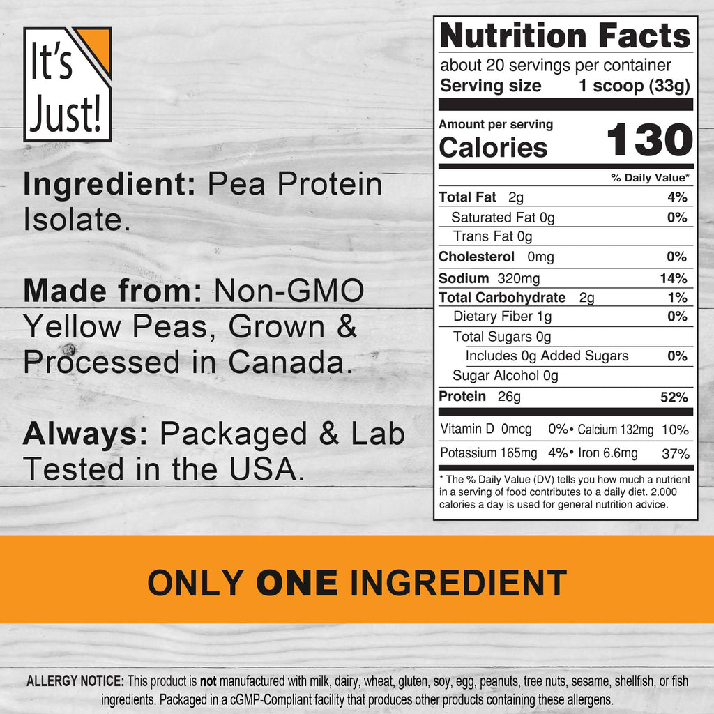 100% Pea Protein Vegan Gluten Free 5 Pound Unflavored F158759