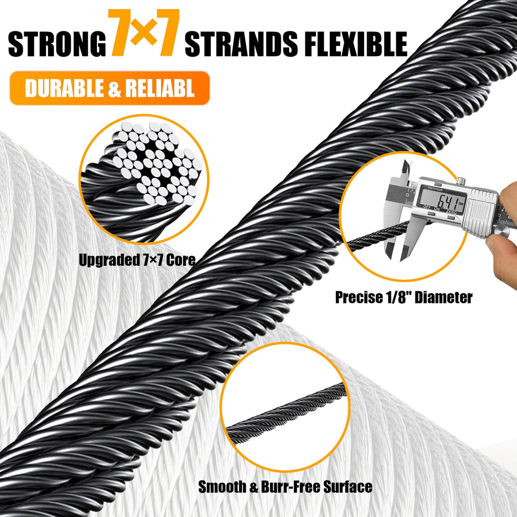 1/8" Stainless Steel Cable 1000FT T316 Wire Rope B4141