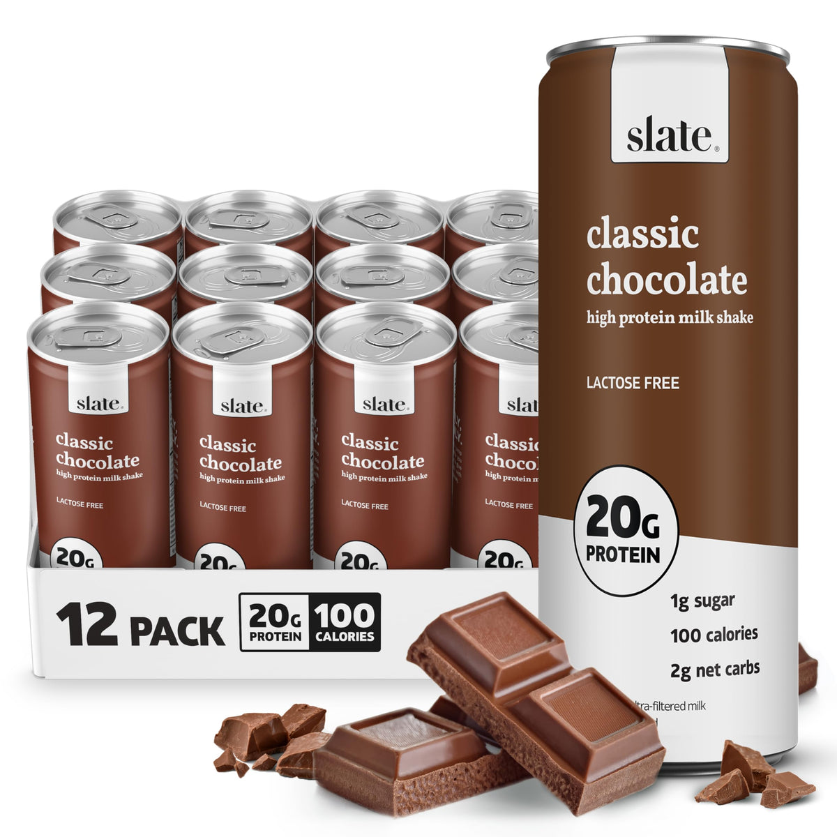 High Protein Milk Shake Classic Chocolate 12 Cans 11 fl oz T843