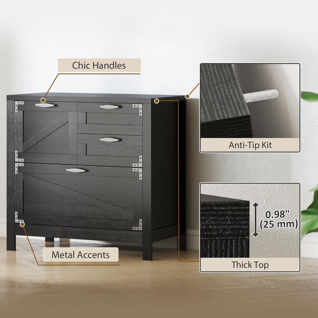 Black 4 Drawer File Cabinet Y452