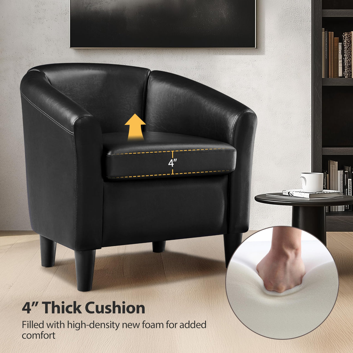 Black Faux Leather Accent Chair G561