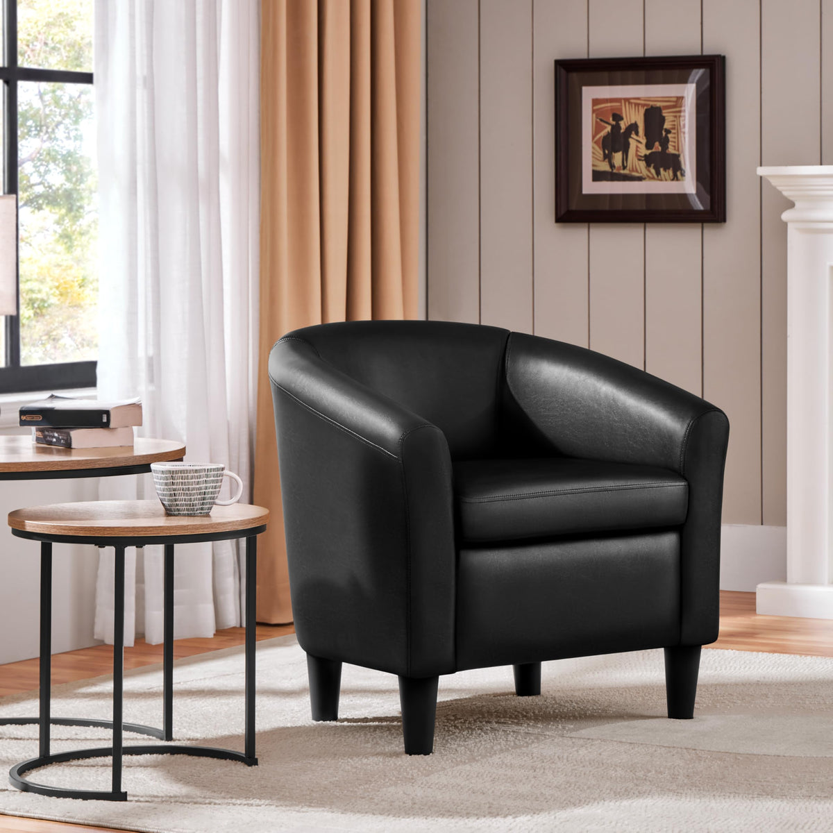 Black Faux Leather Accent Chair G561