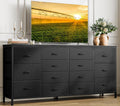 Black 14 Drawer Dresser TV Stand E7020