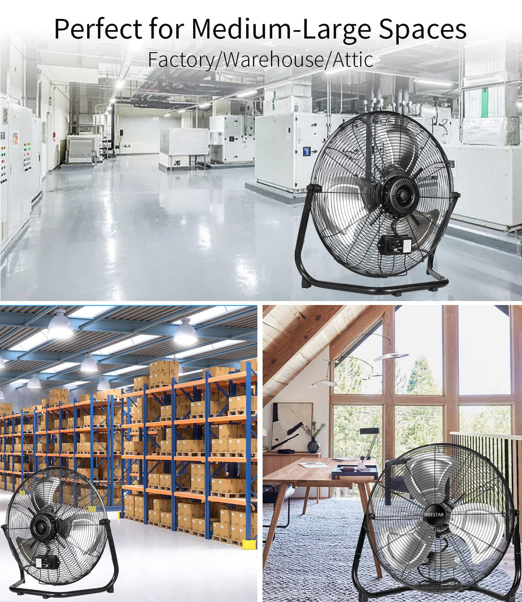 20 Inch Heavy Duty High Velocity Metal Floor Fan H776372