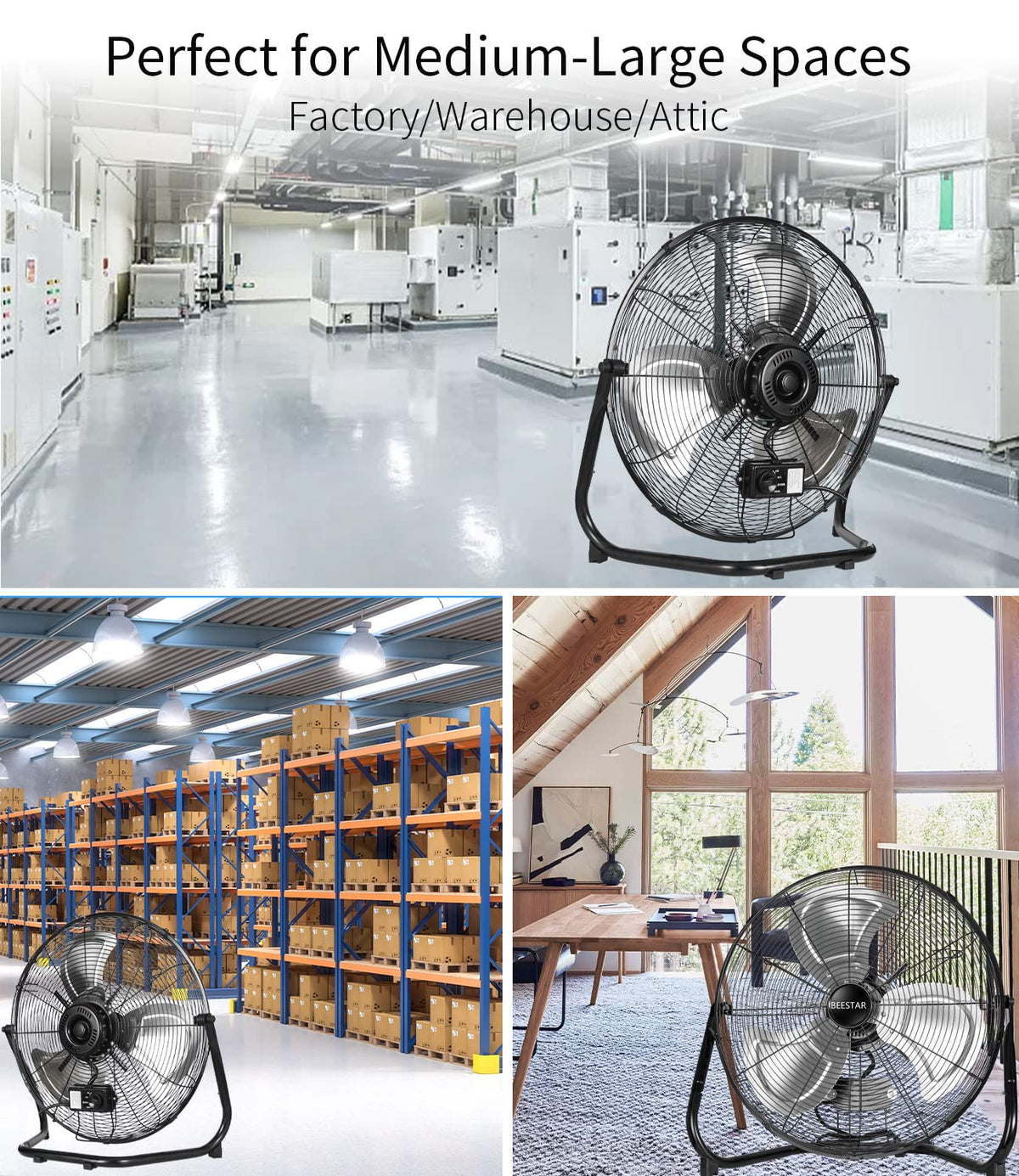 20 Inch Heavy Duty High Velocity Metal Floor Fan H776372