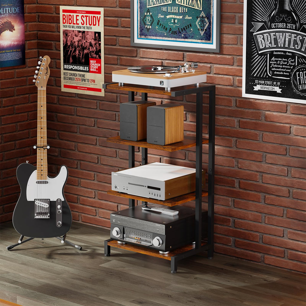 4-Tier Wooden AV Media Stand J62148